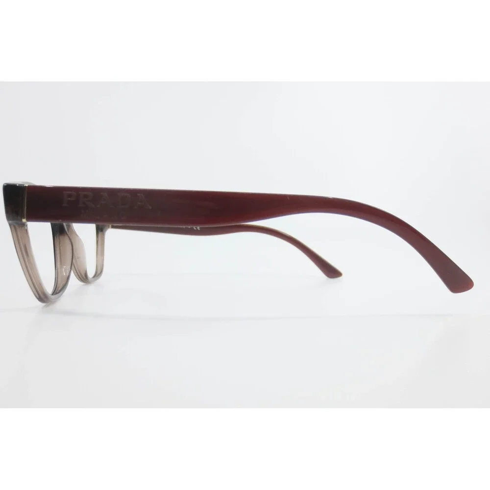 Prada VPR 03W 05M-1O1 Grey Burgundy Cat Eye Eyeglass Frames Italy 53-16-140
